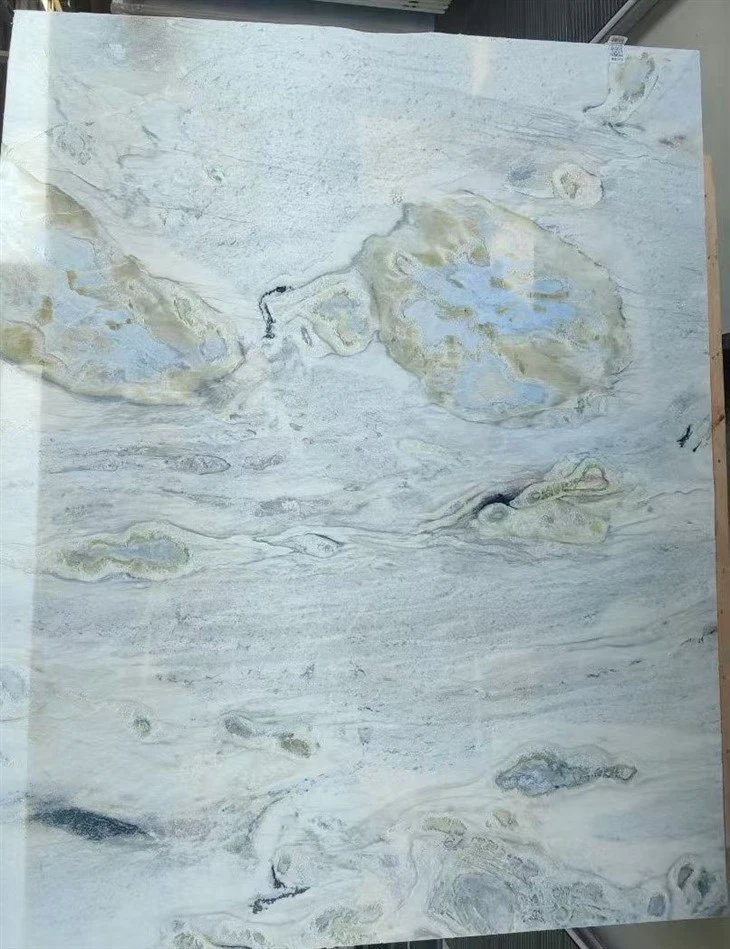Polished Maldives Blue Marble Slab Natural Blue Stone For Kitchen Island Countertops factory